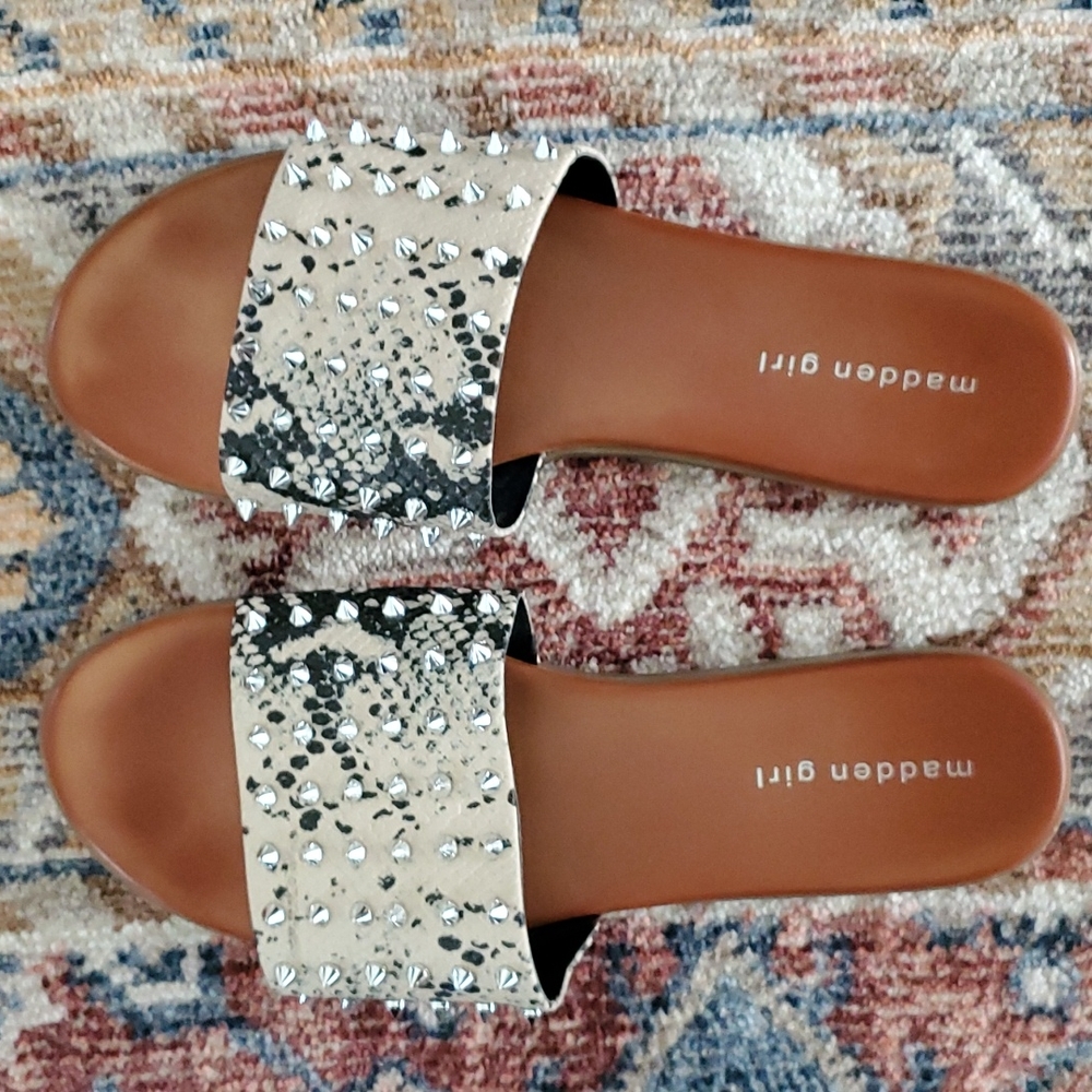 Madden Girl Studded Slides Sandals